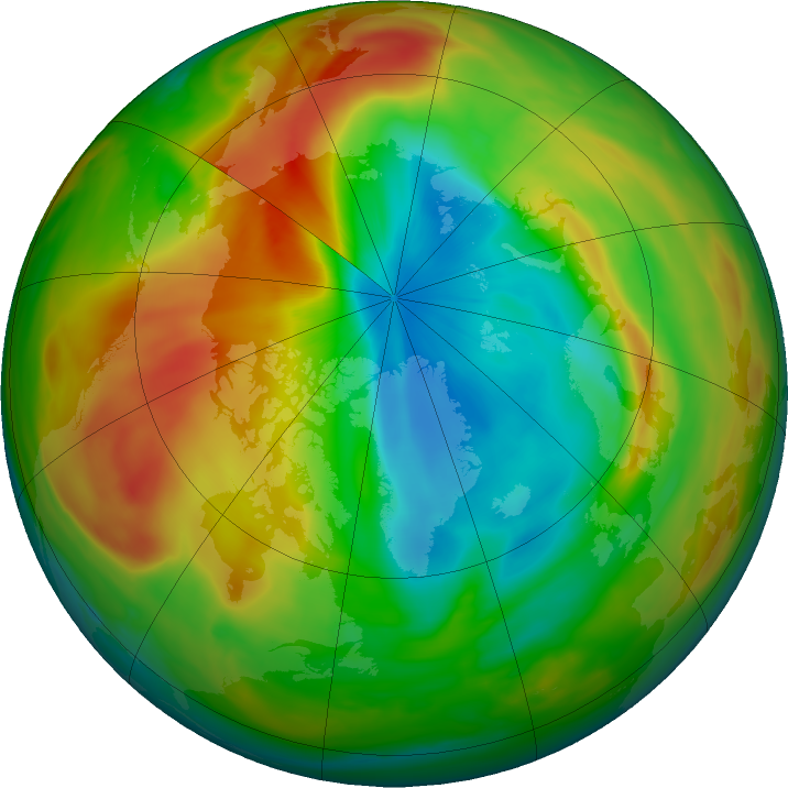 Arctic ozone map for 03 April 2020